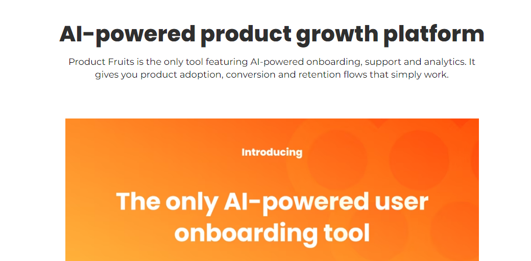Product Fruits AI-powered screenshot of user onboarding