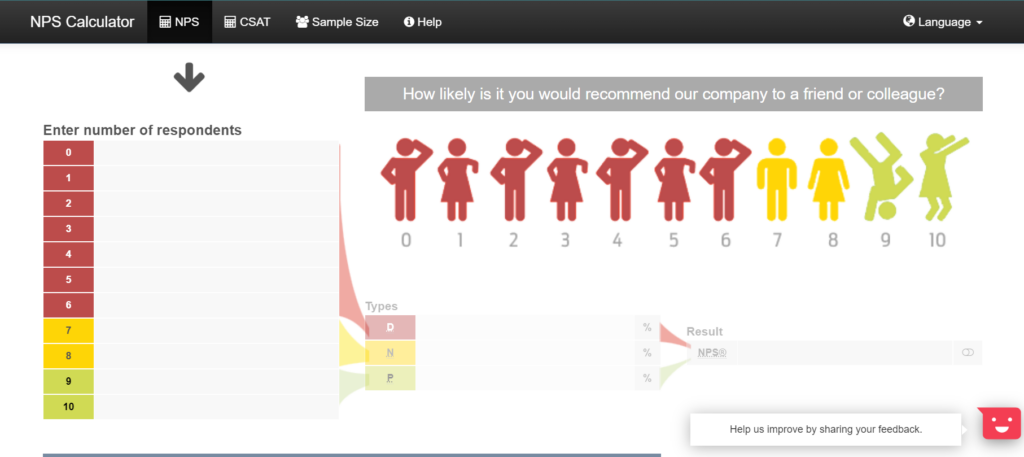 npscalculator.com landing page