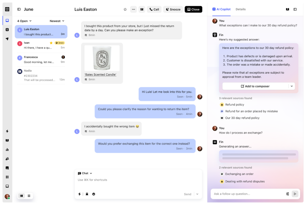 in-app messaging platform intercom