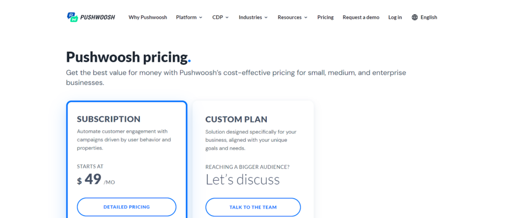 in-app messaging platform pushwoosh pricing