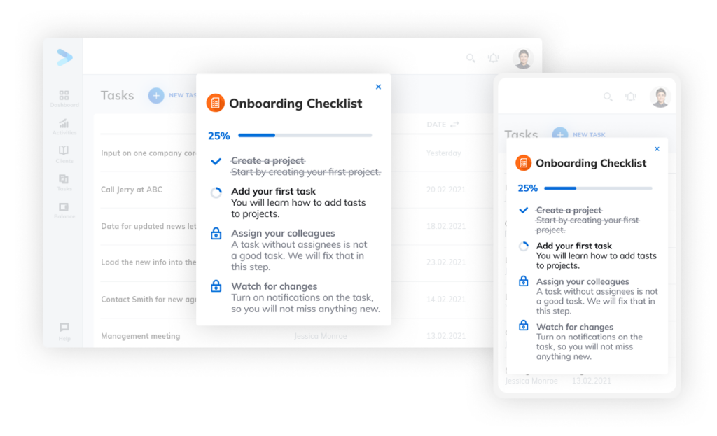 feature adoption guide - onboarding checklist welcome tour