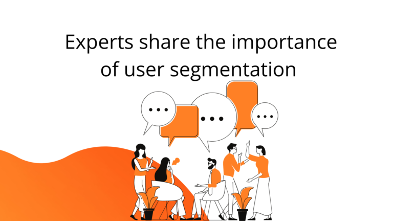 user segmentation title blog with group of user cartoons