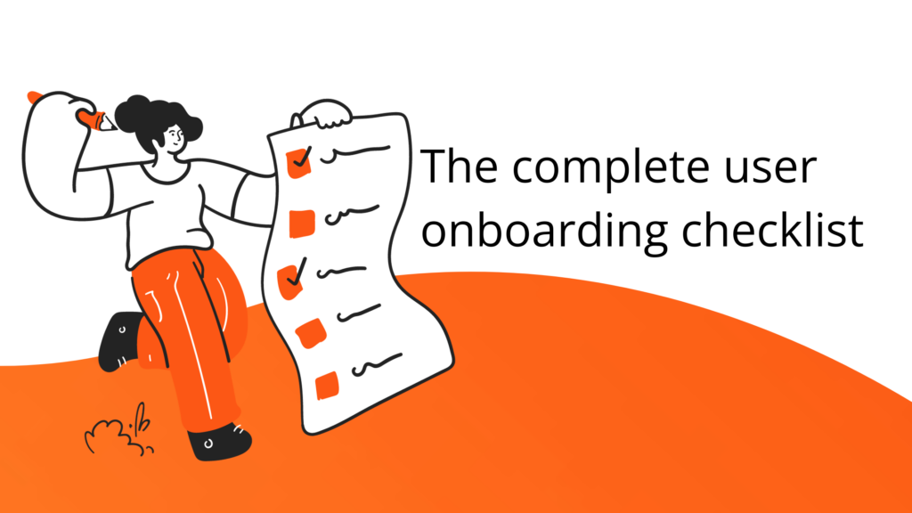 cartoon with a checklist paper orange background and title of the blog in black